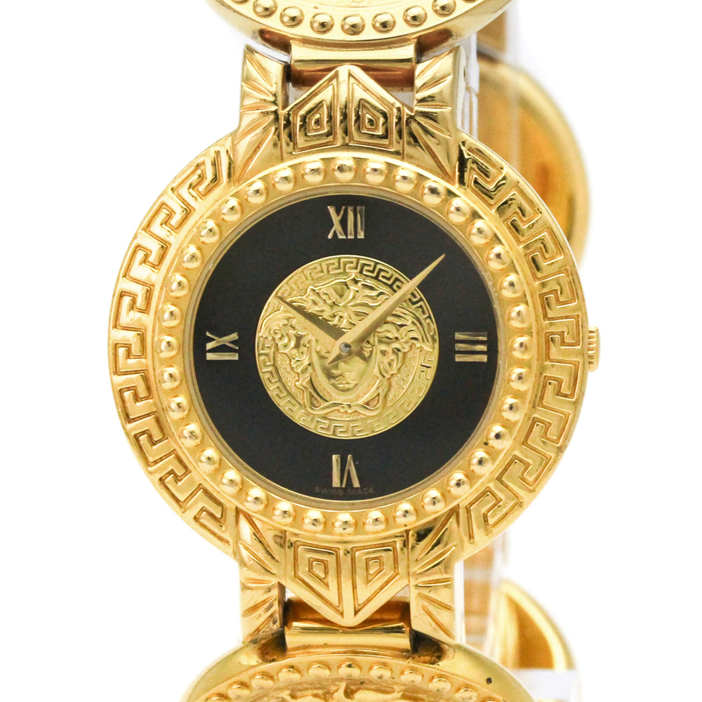 VERSACE Medusa Coin Watch Gold Plated Quartz Ladies Watch 7008002